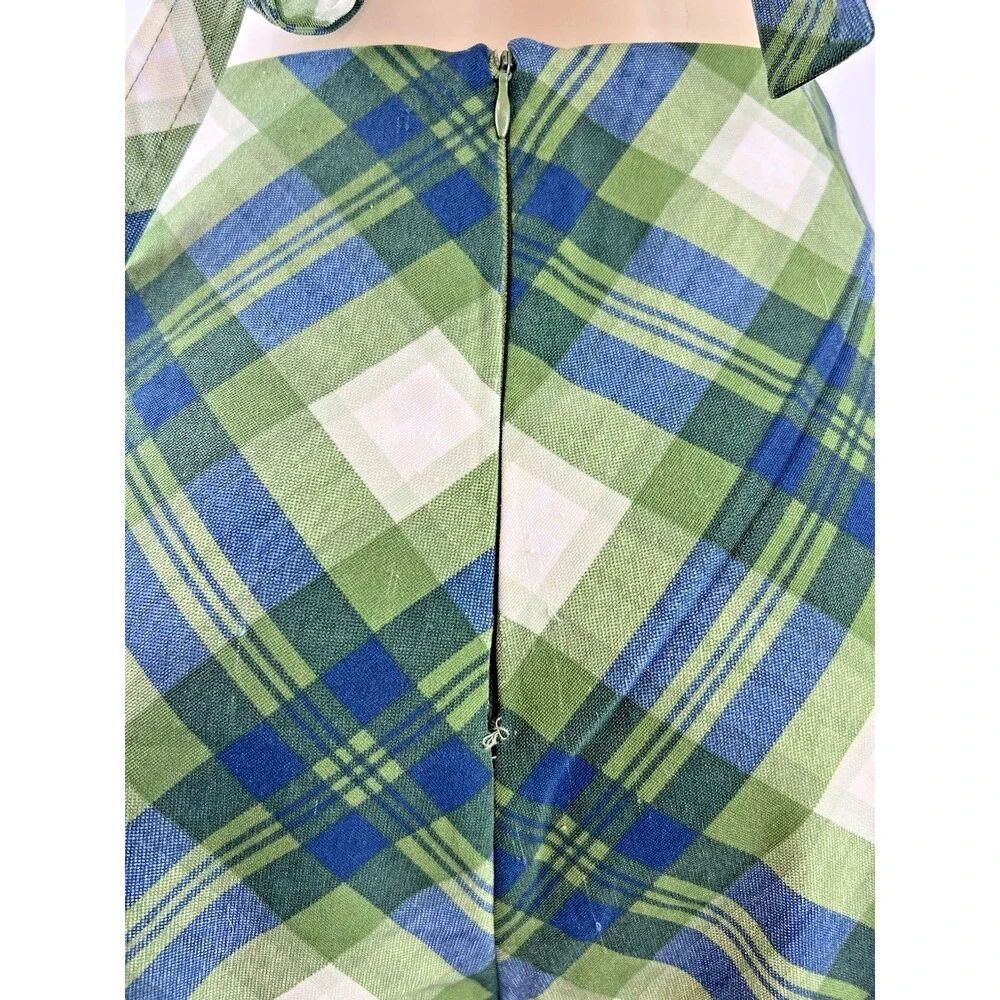 WeWoreWhat 3 Piece Suit Set Size L Cropped Blazer Skort Wrap Top Green Plaid